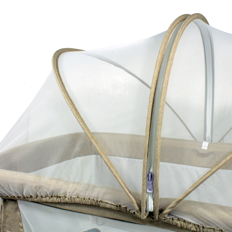 CUNA BEBESIT COLECHO EASY LX CON MOSQUITERO ACERO BEIGE - 5