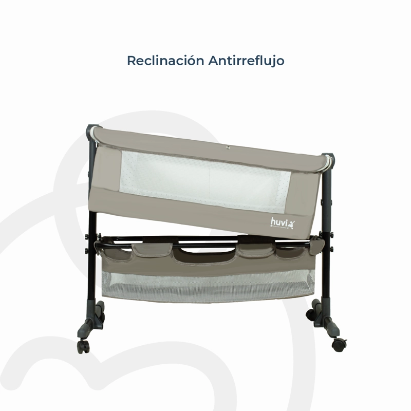 CUNA BEBESIT COLECHO COZY CON COLCHÓN MOSQUITERO CANASTO HUVI ACERO BEIGE - 7