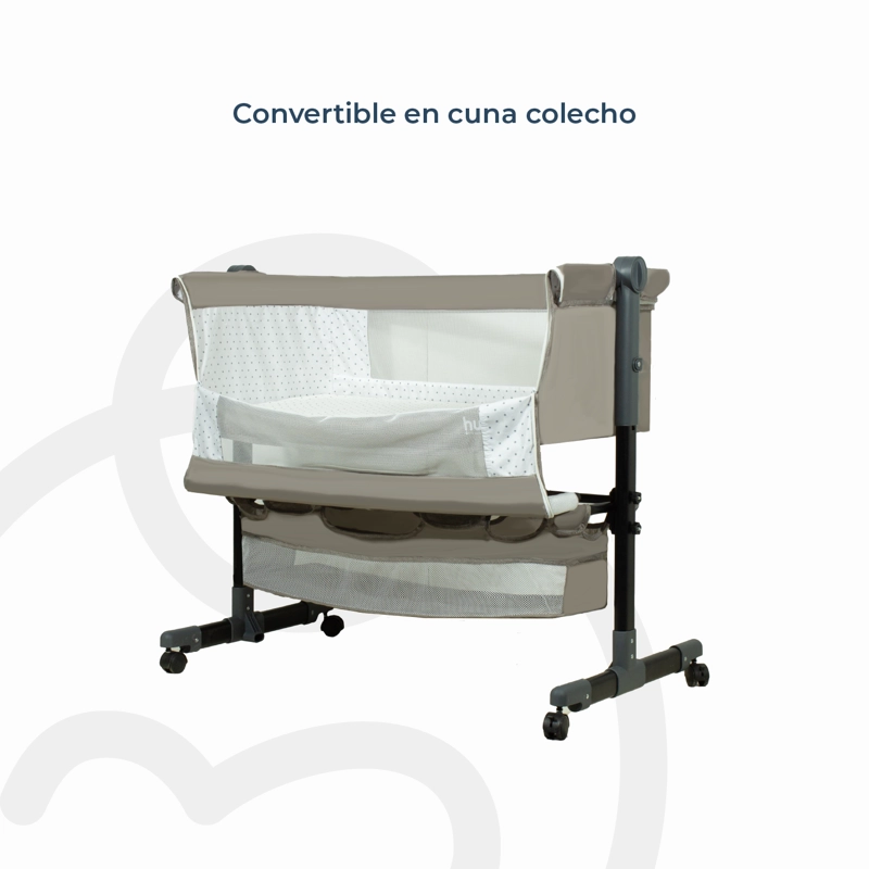 CUNA BEBESIT COLECHO COZY CON COLCHÓN MOSQUITERO CANASTO HUVI ACERO BEIGE - 8