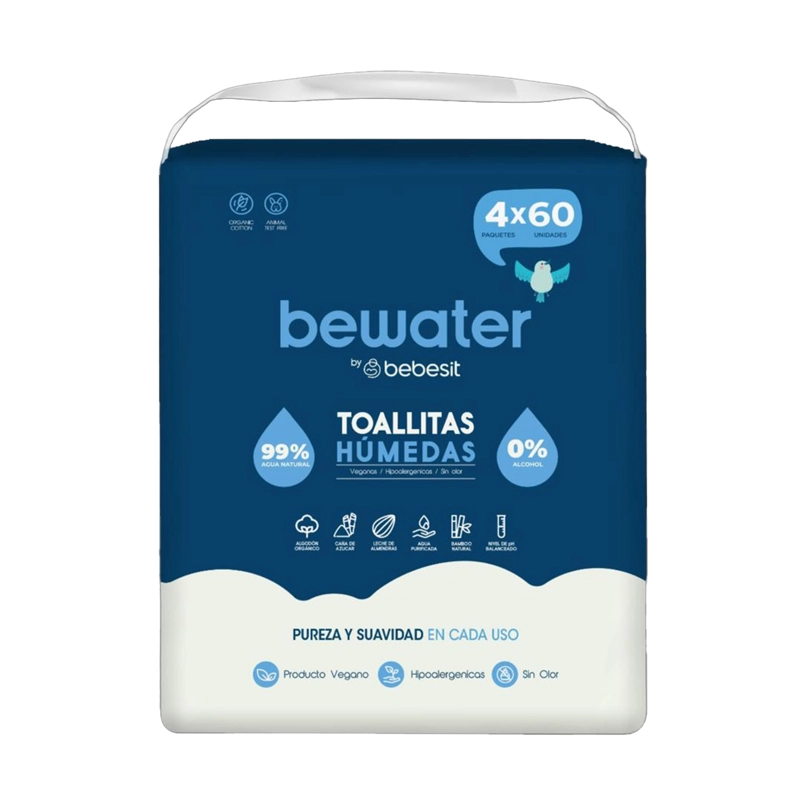 TOALLAS HÚMEDAS BEBESIT BEWATER BOLSA 4X60 UNIDADES - 1