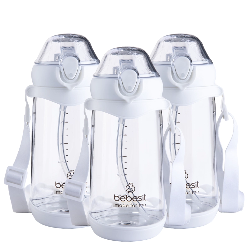 PACK 3 VASO ENTRENAMIENTO BEBESIT ANTIDERRAME 12M+ BLANCO 600 ML - 1