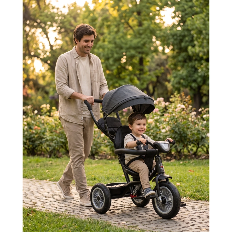 TRICICLO PASEO INFANTIL 360 1326 LX NEGRO BEBESIT - 8