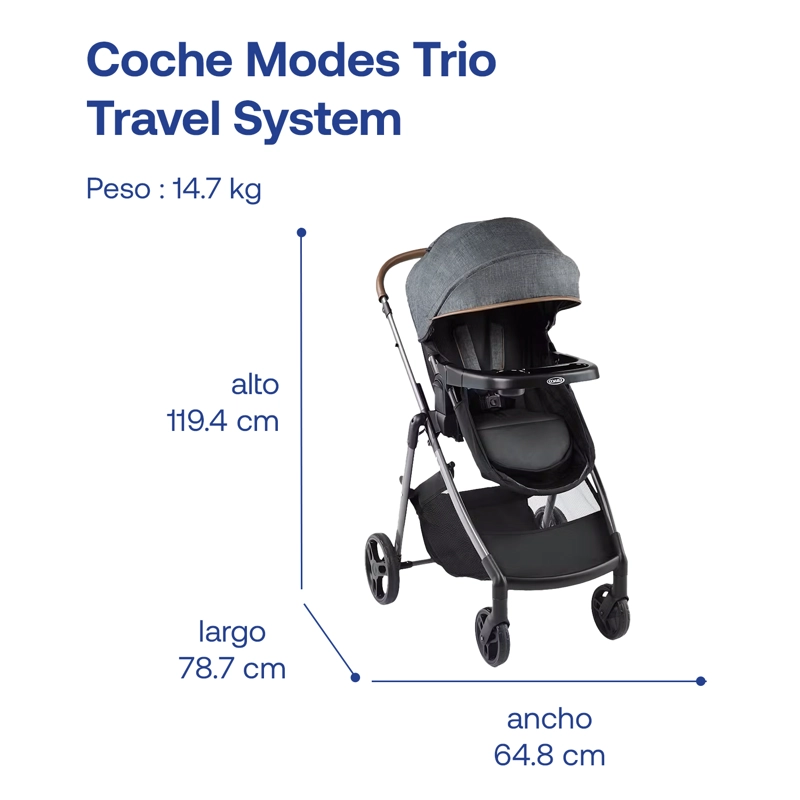COCHE TRAVEL SYTEM MODES TRIO HEMLOCK GRACO - 9
