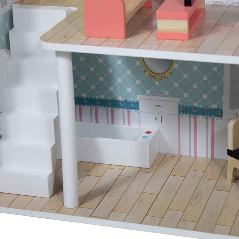 CASA DE MUÑECAS + MUEBLES MADERA MONTESSORI PRINCESAS - 5