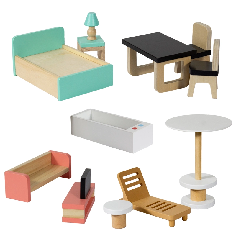 CASA DE MUÑECAS + MUEBLES MADERA MONTESSORI PRINCESAS - 8