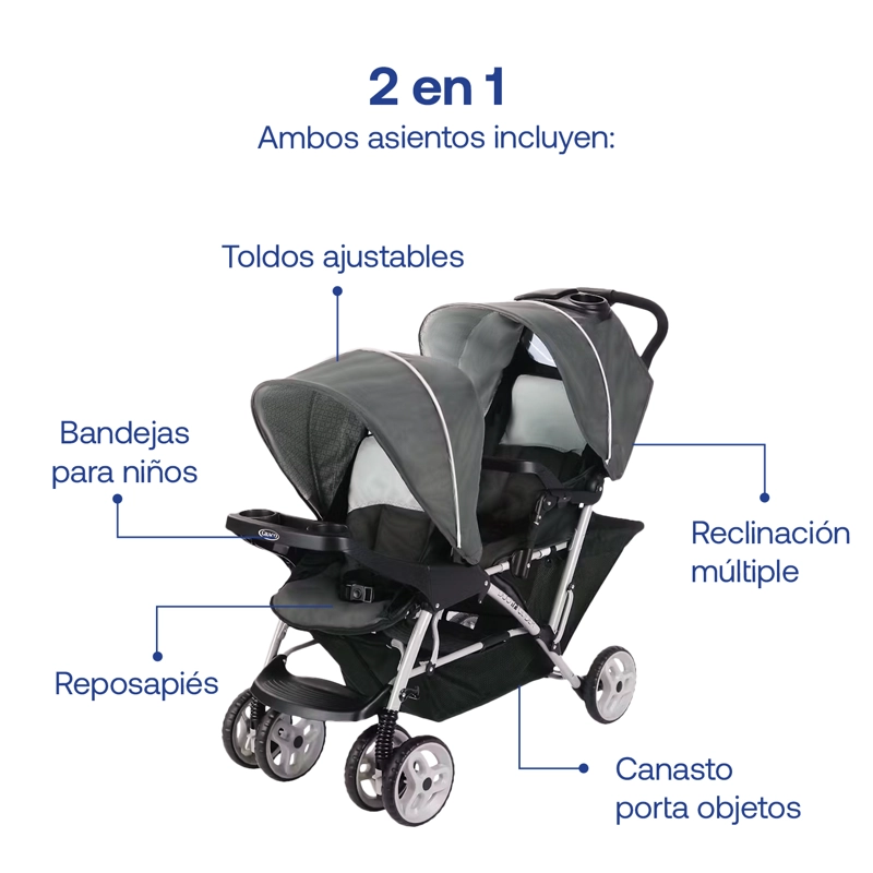COCHE DUOGLIDER CLICK CONNECT GLACIER GRACO - 6