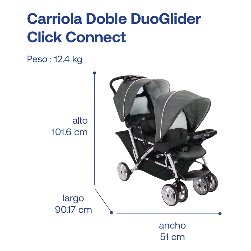 COCHE DUOGLIDER CLICK CONNECT GLACIER GRACO - 7