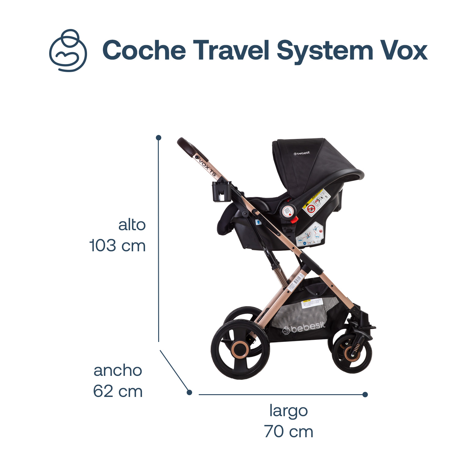 COCHE CUNA TRAVEL SYSTEM VOX GOLD BEBESIT - 8