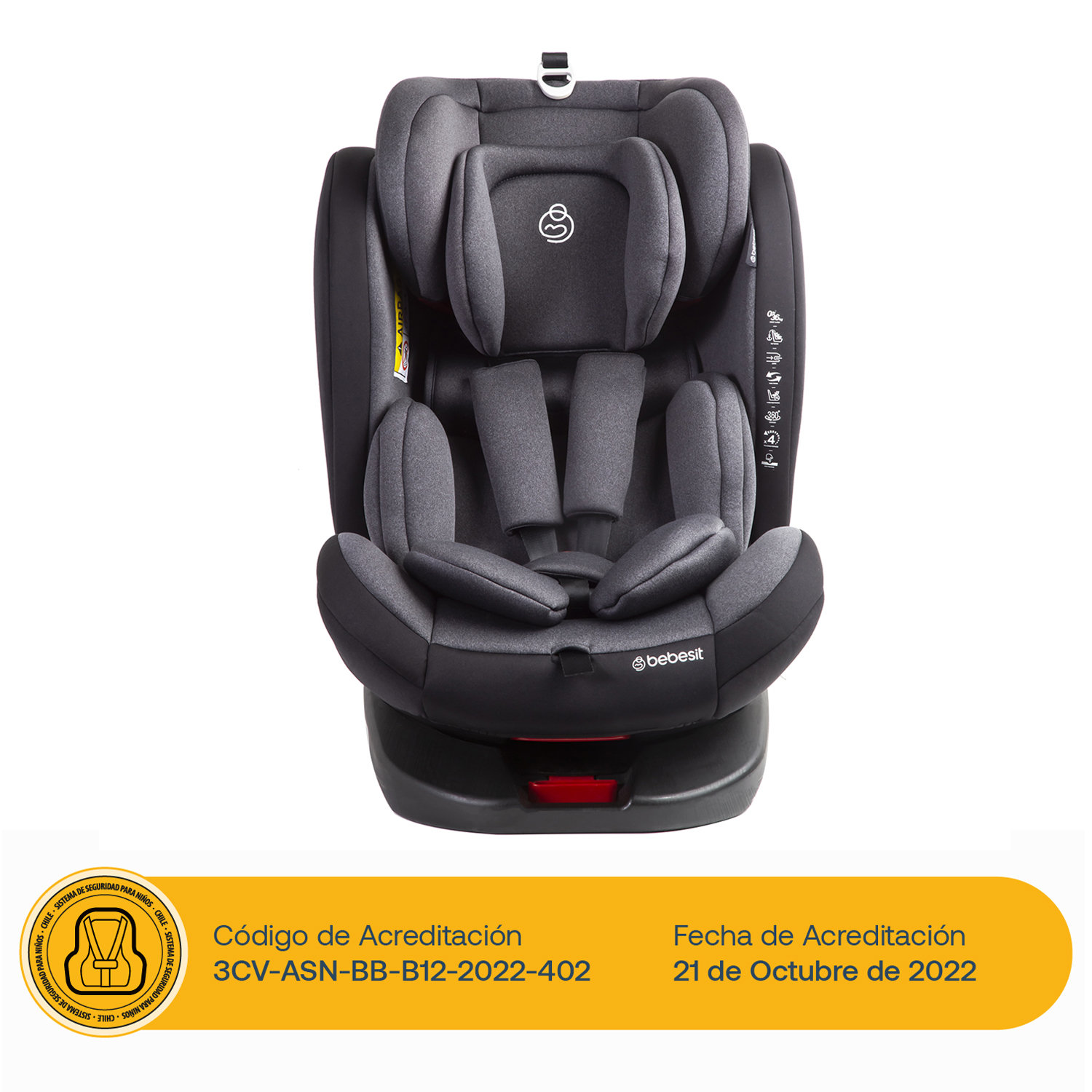 SILLA DE AUTO SATURN DARK GREY - 2