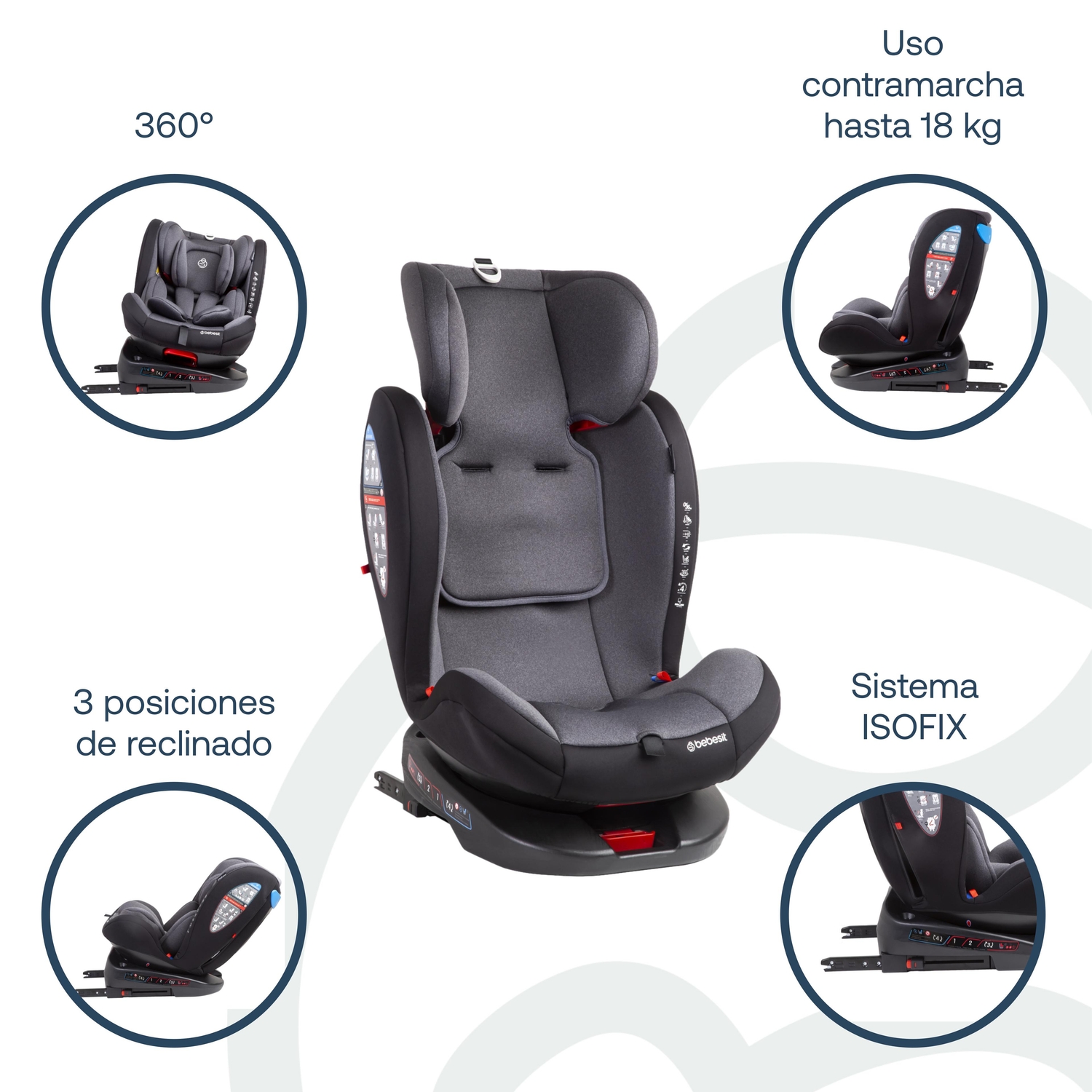 SILLA DE AUTO SATURN DARK GREY - 5