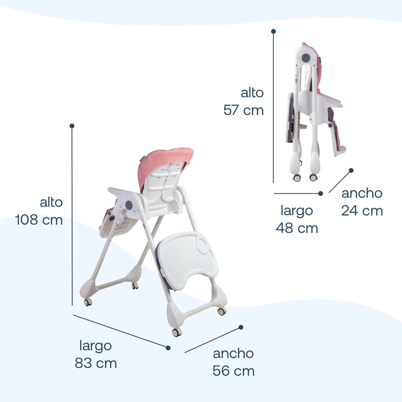 SILLA DE COMER EASYFEED ROSADO BEBESIT - 8