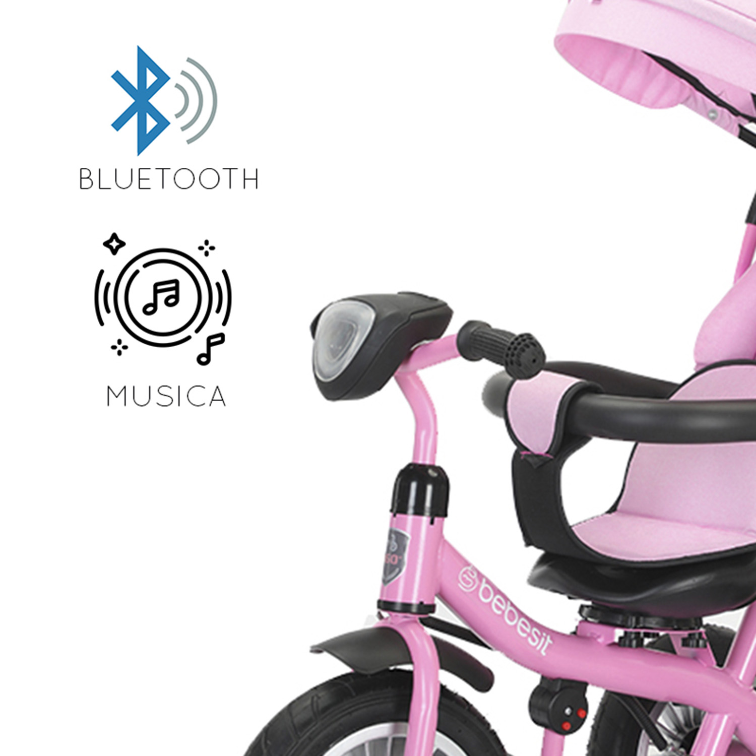 TRICICLO PASEO INFANTIL 360 1326 LX ROSADO BEBESIT - 6
