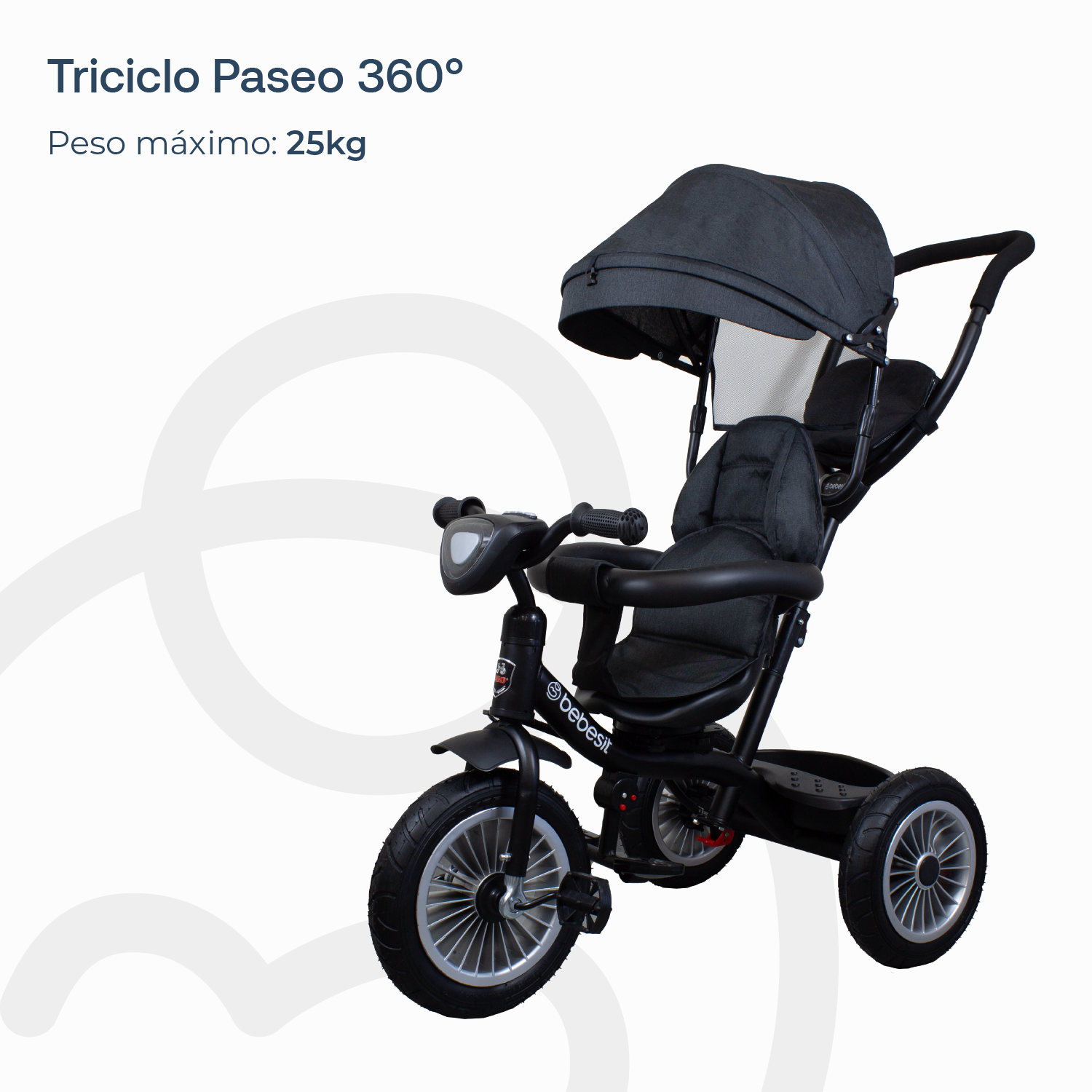 TRICICLO PASEO INFANTIL 360 1326 LX NEGRO BEBESIT - 4