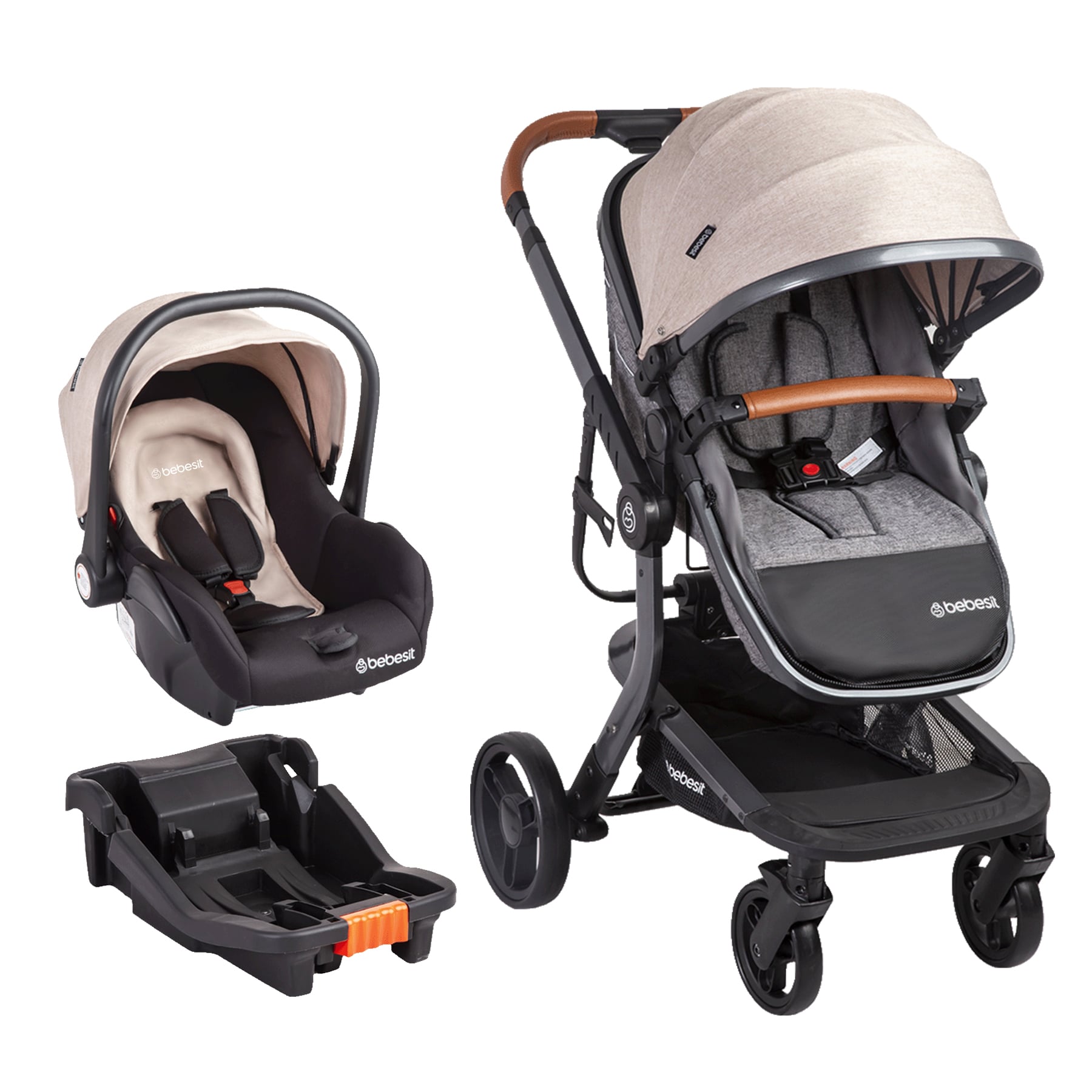 COCHE CUNA TRAVEL SYSTEM TAURUS BEIGE - 1