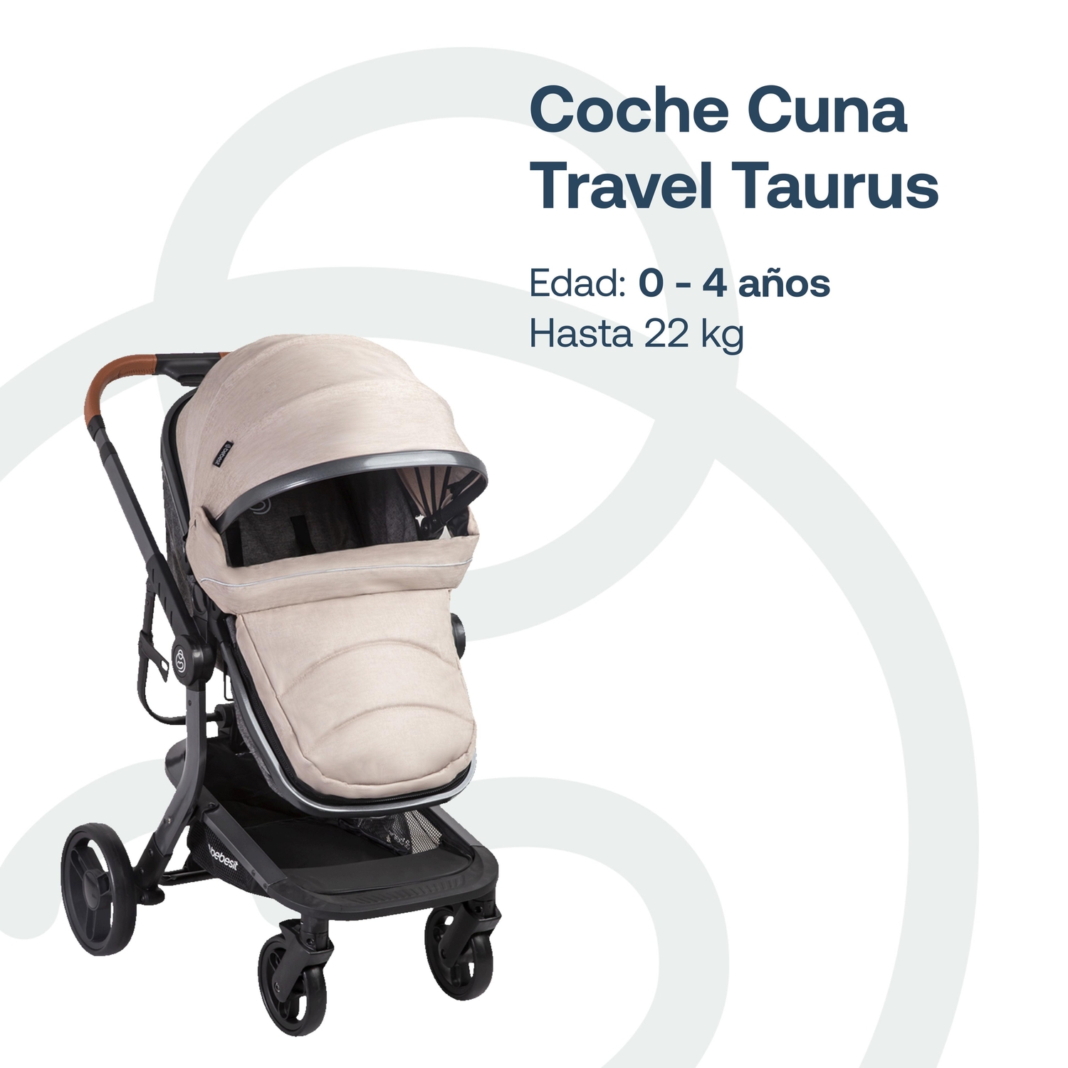 COCHE CUNA TRAVEL SYSTEM TAURUS BEIGE - 2