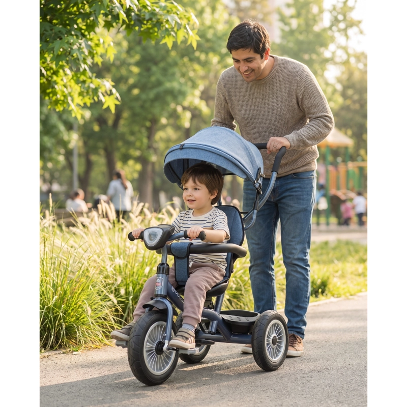 TRICICLO PASEO INFANTIL 360 1326 LX AZUL BEBESIT - 8