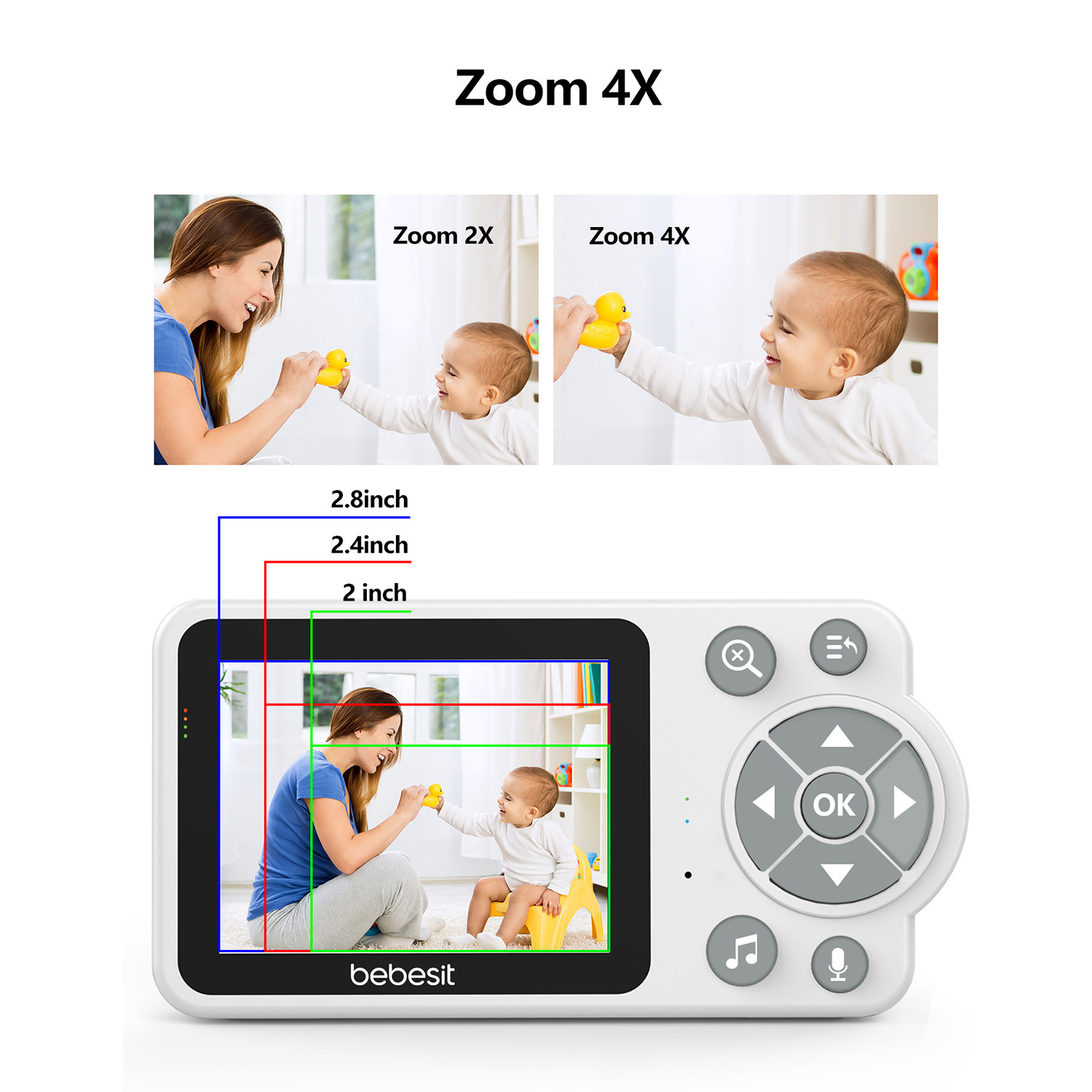 MONITOR CAMARA SMARTGUARD 2.0 4X ZOOM CON RUIDO BLANCO - 4