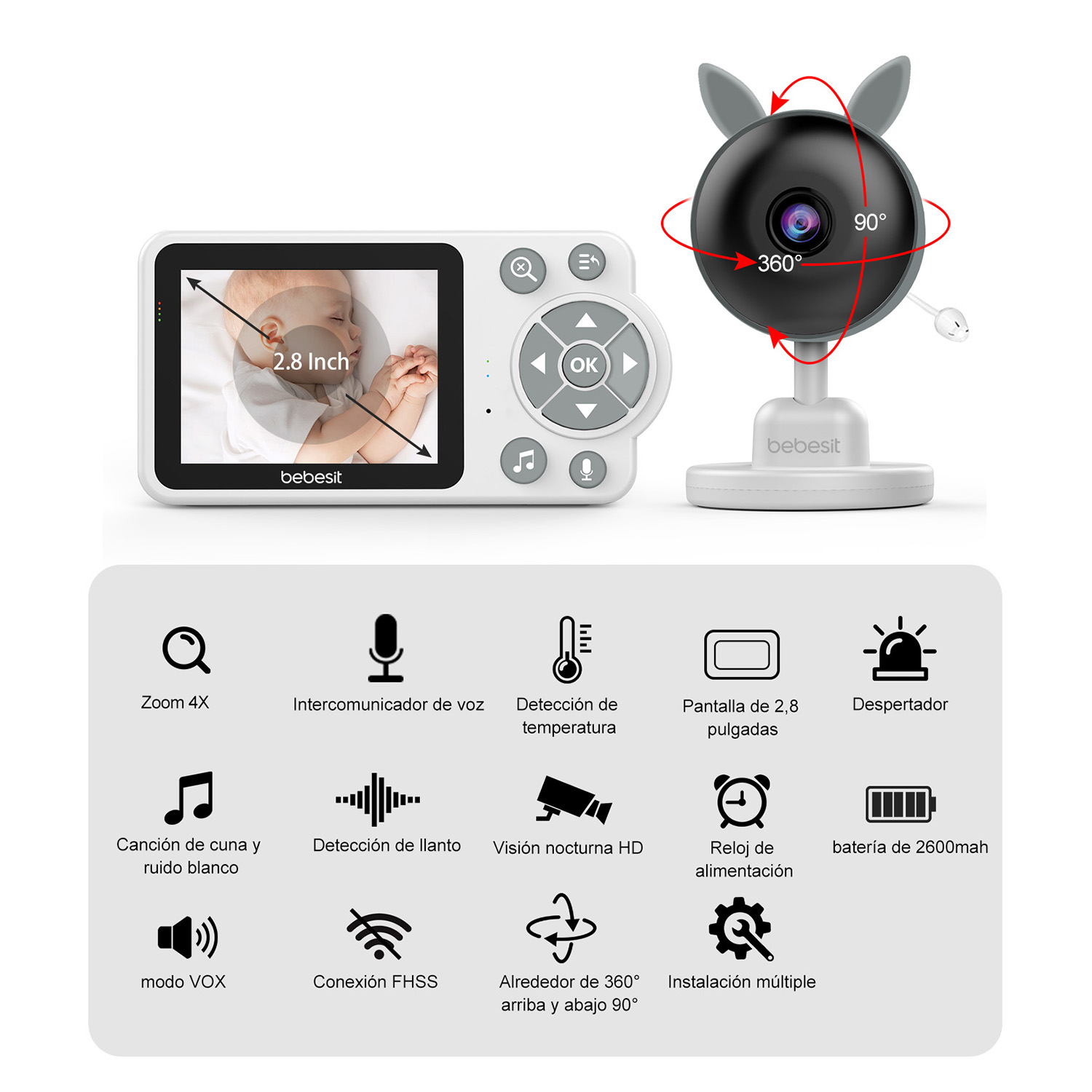 MONITOR CAMARA SMARTGUARD 2.0 4X ZOOM CON RUIDO BLANCO - 5