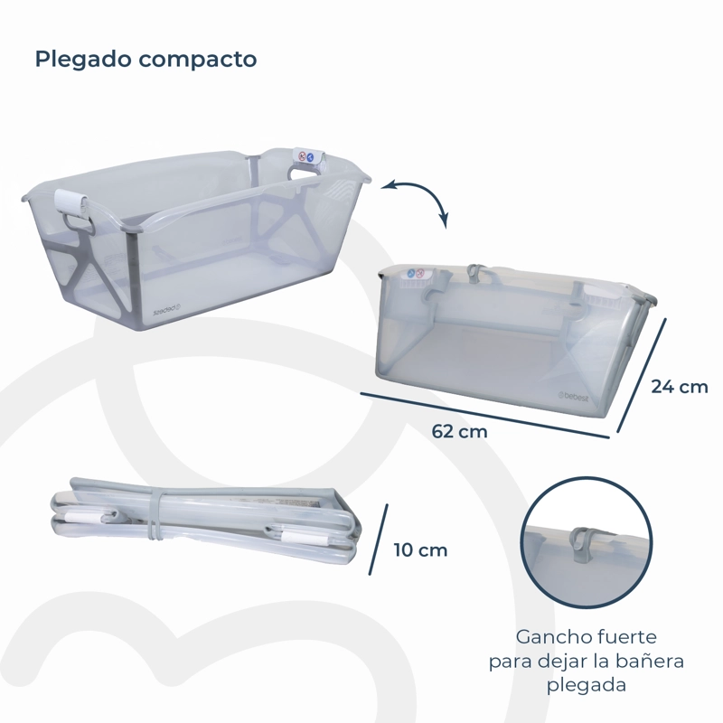 BAÑERA FLEXI 3 EN 1 PLEGABLE + SOPORTE DE BEBESIT - 8