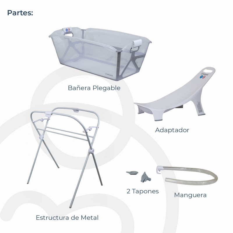 BAÑERA FLEXI 3 EN 1 PLEGABLE + SOPORTE DE BEBESIT - 9