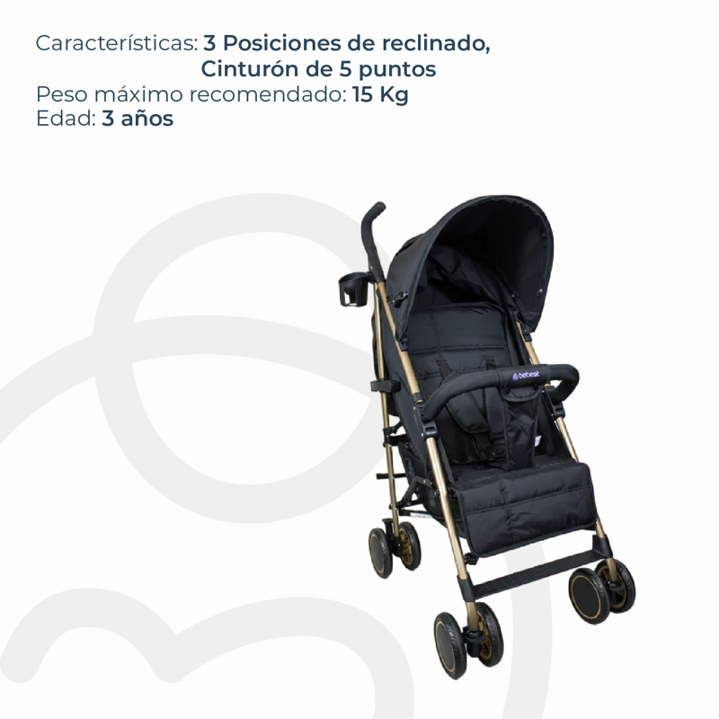 COCHE PARAGUA KRONOS NEGRO BEBESIT - 6