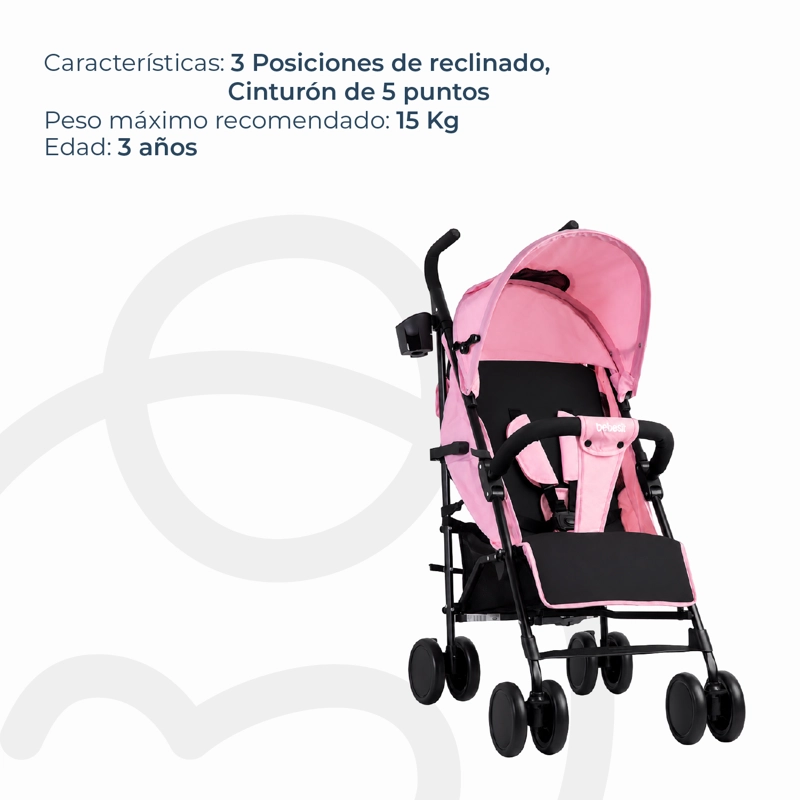 COCHE PARAGUA KRONOS ROSADO BEBESIT - 6