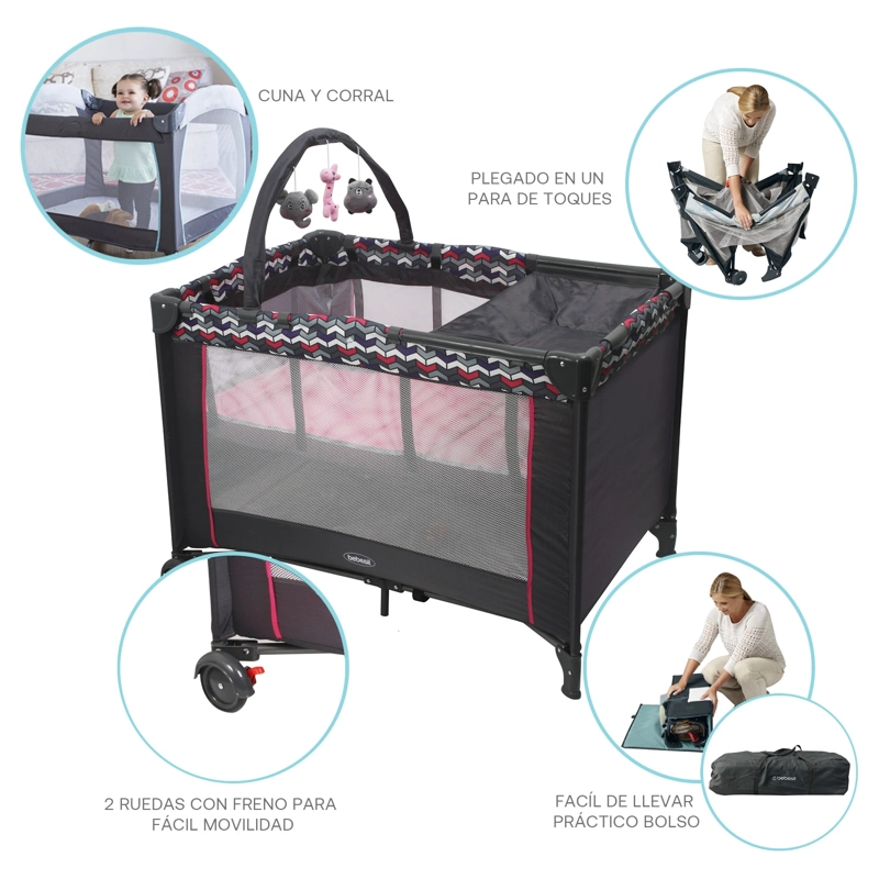 CUNA PACK &PLAY SLEEP II ROSA - 5