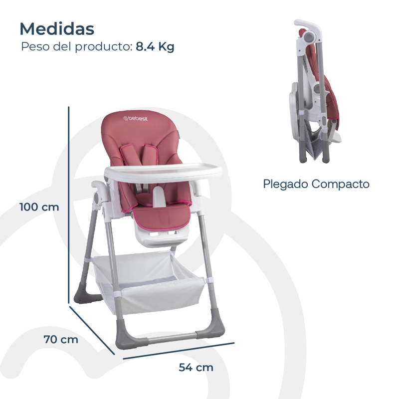 SILLA DE COMER SNACK LX ROSADA BEBESIT - 6