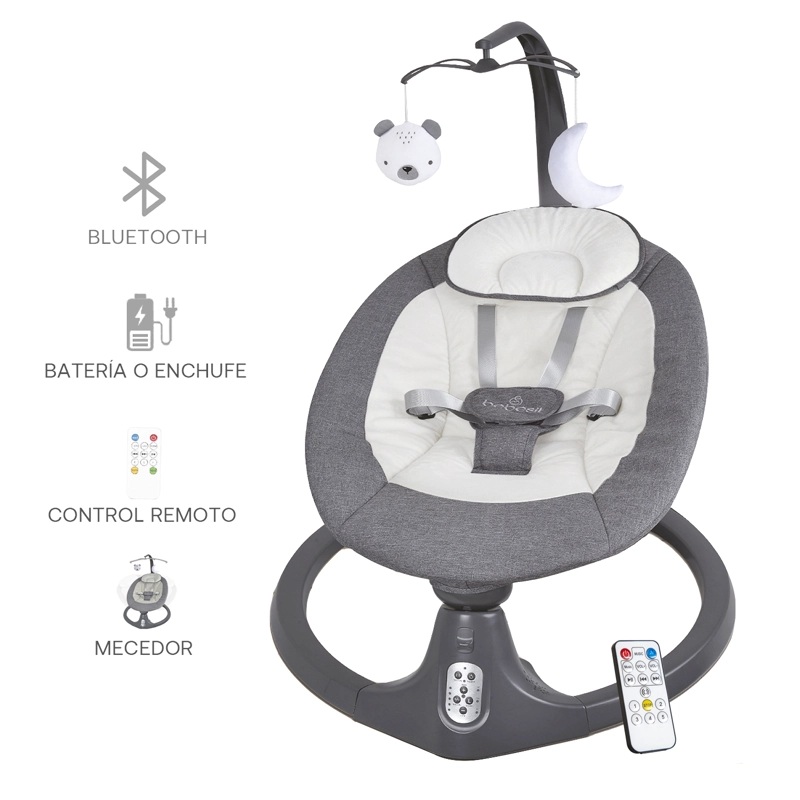 SILLA NIDO BABY SWING GRIS BEBESIT - 5