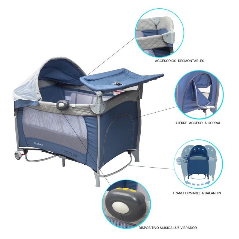 CUNA PACK AND PLAY TRAVELER 6044 GRIS - 4