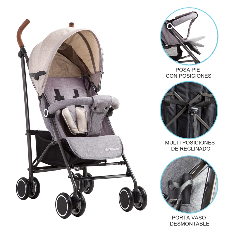 COCHE PARAGUA CLAP MELANGE BEIGE - 9