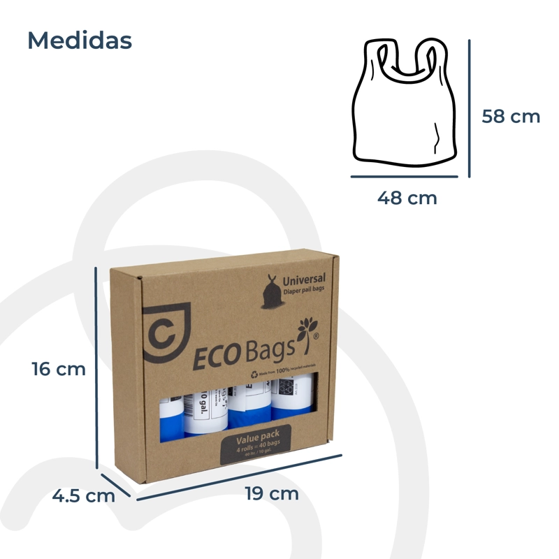BOLSAS BASURA ECOBAGS 4X40 BEBESIT - 6