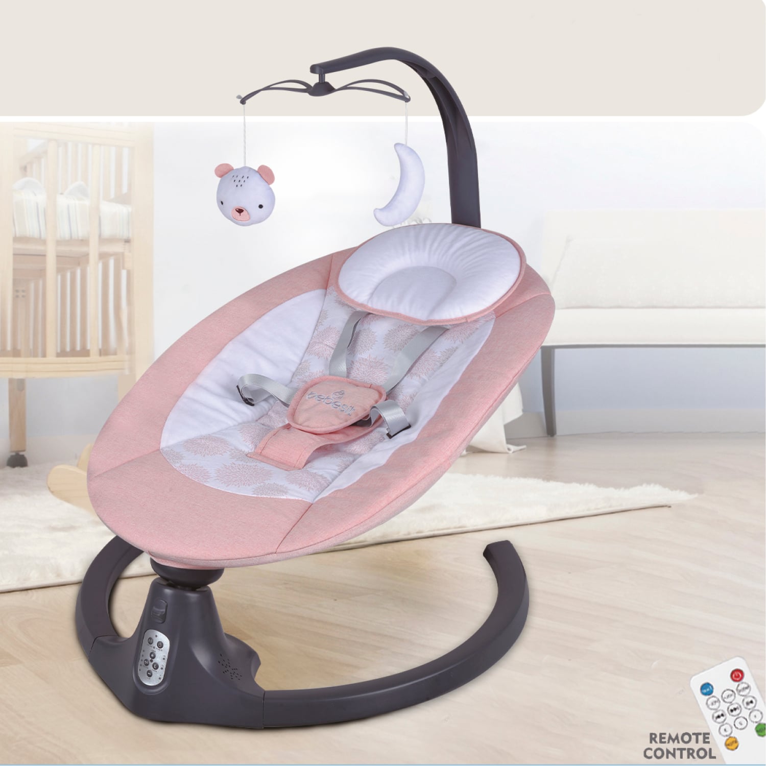 SILLA NIDO BABY SWING ROSADO BEBESIT - 7
