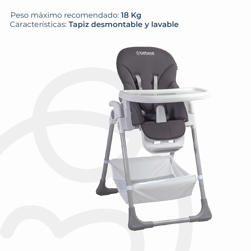 SILLA DE COMER SNACK LX GRIS BEBESIT - 3