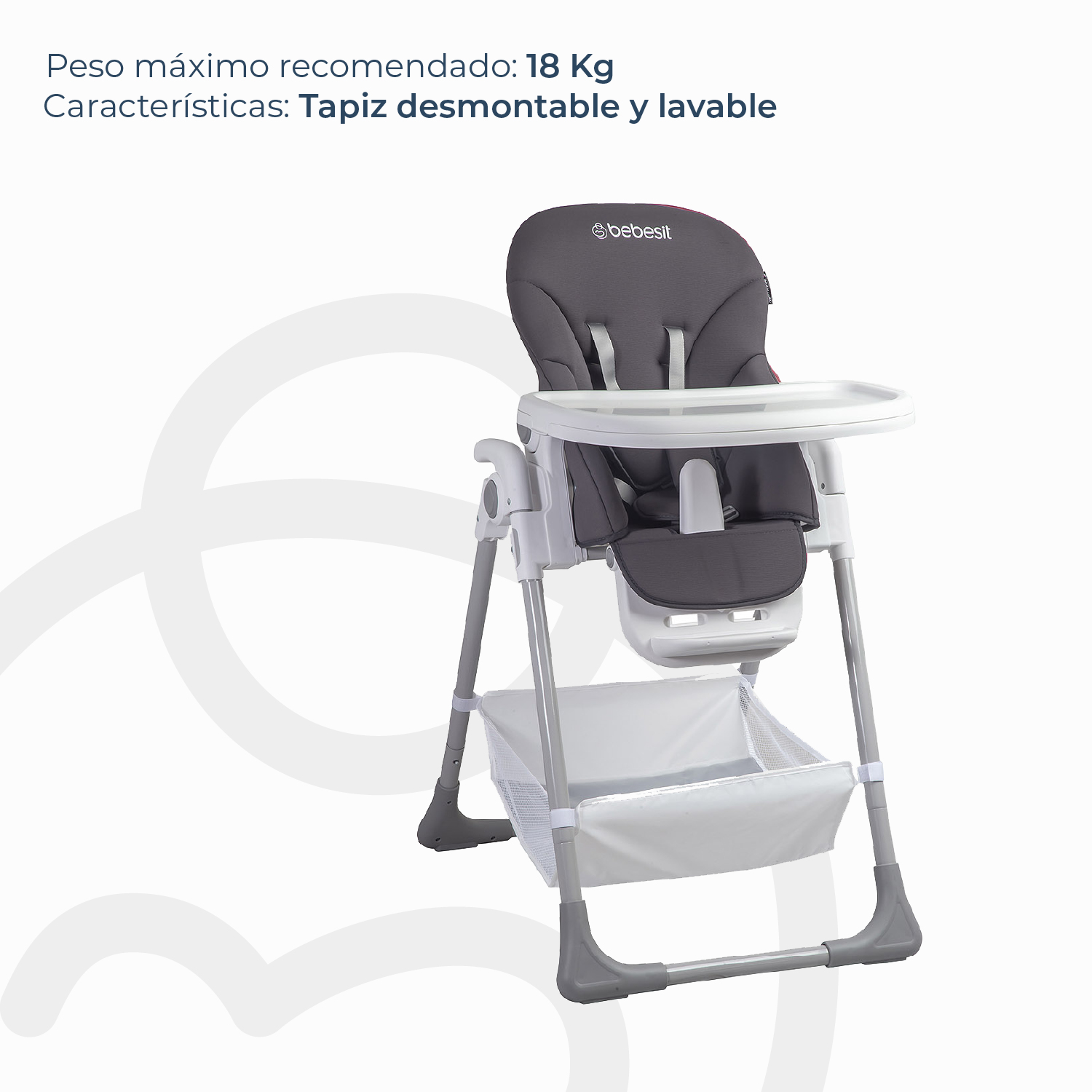 SILLA DE COMER SNACK LX GRIS BEBESIT - 3