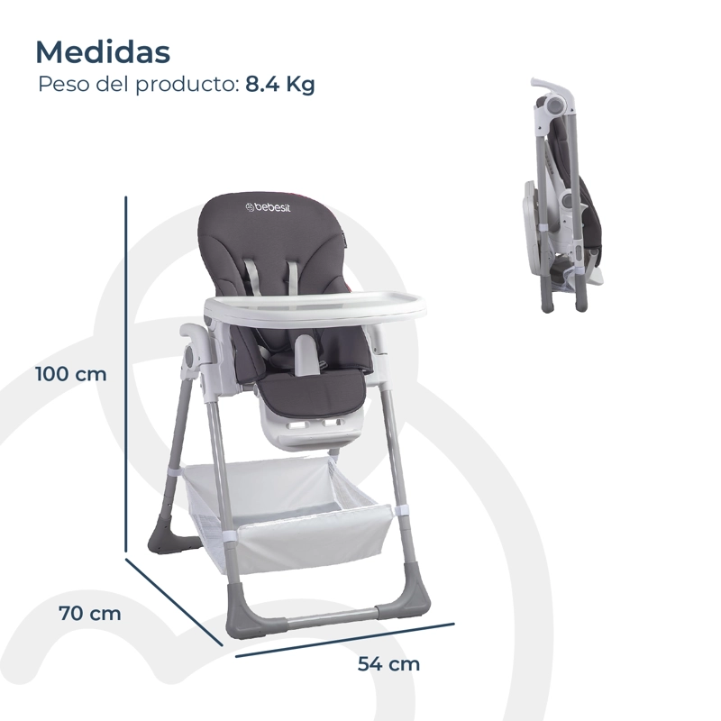 SILLA DE COMER SNACK LX GRIS BEBESIT - 6