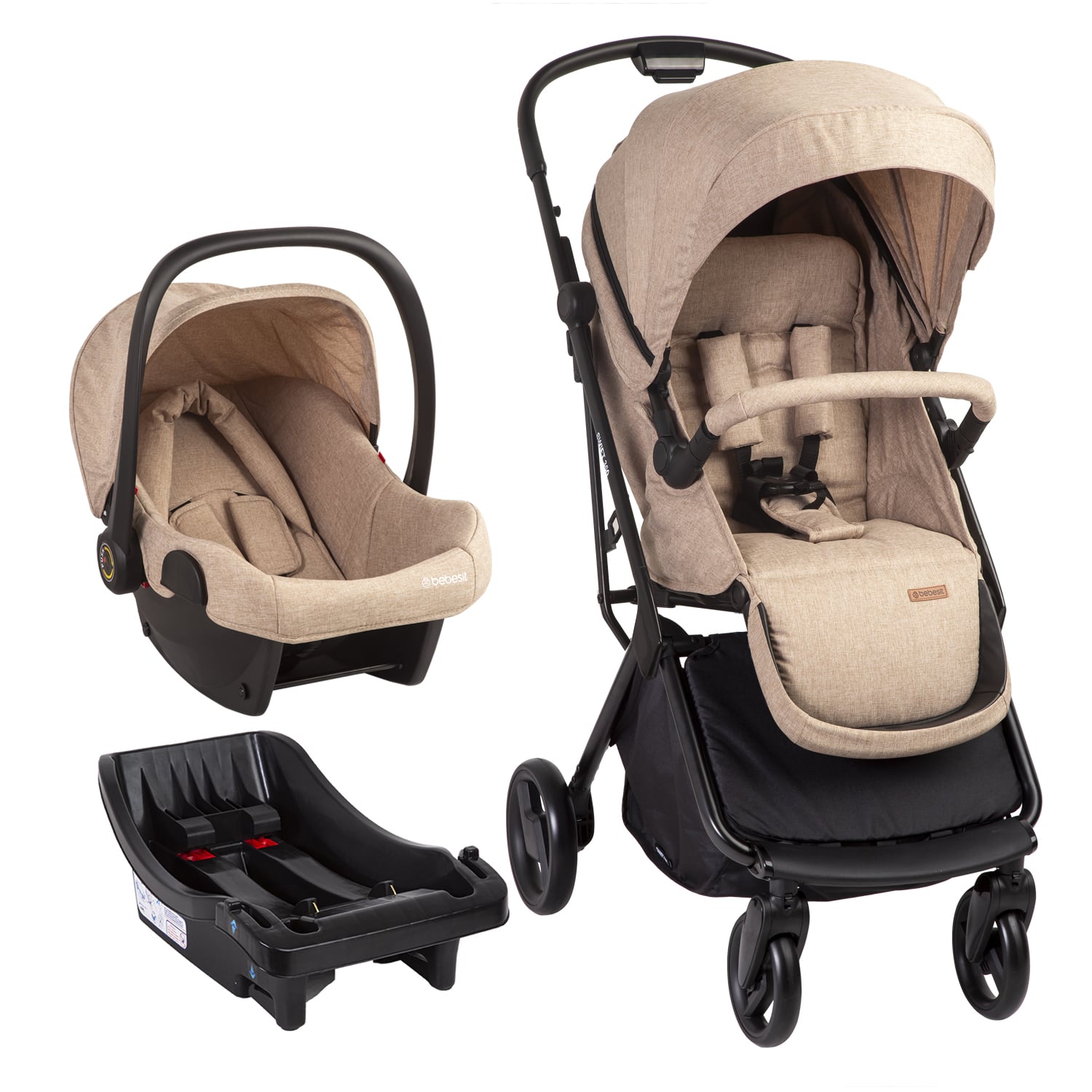 COCHE TRAVEL SYSTEM SWIFT 360 BEIGE BEBESIT - 1