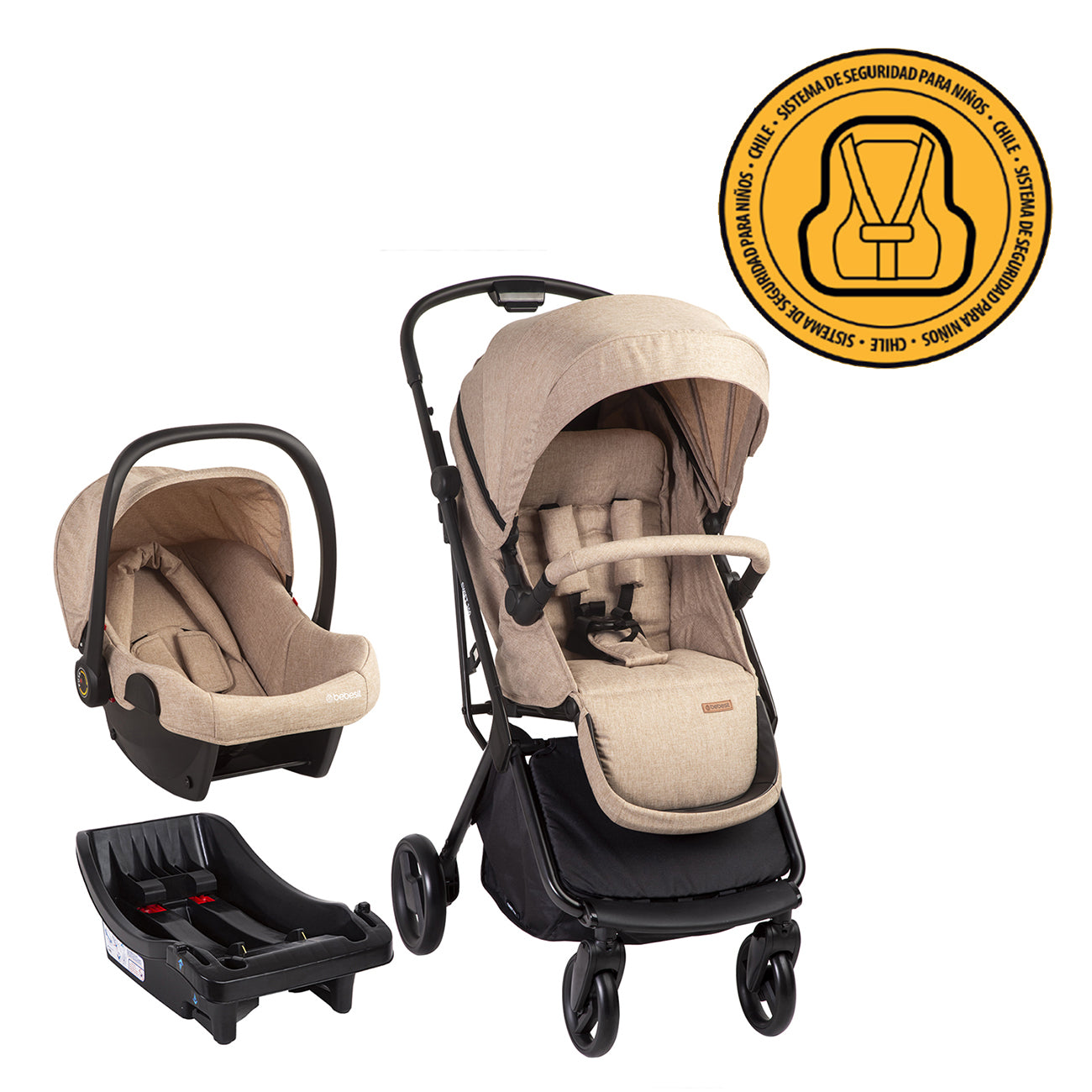COCHE TRAVEL SYSTEM SWIFT 360 BEIGE BEBESIT - 2