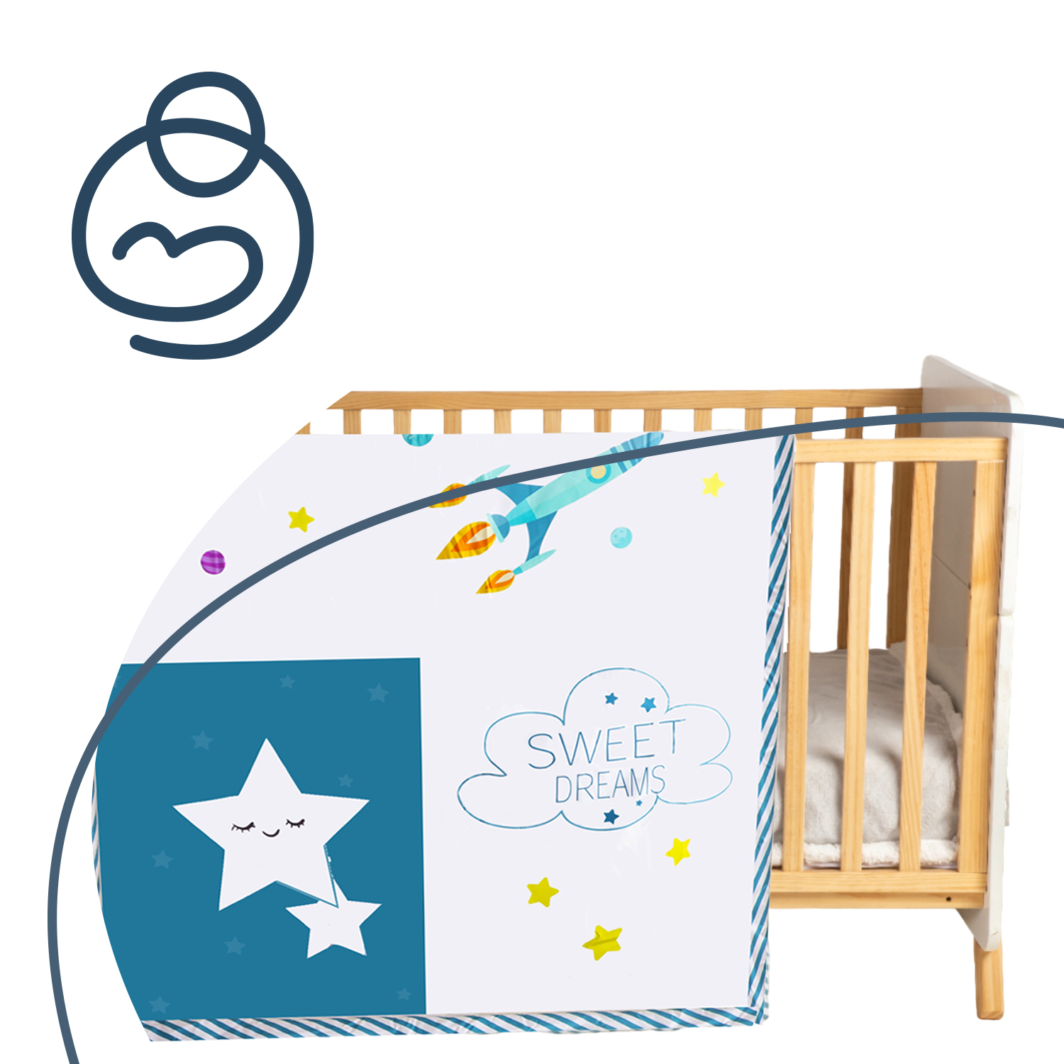 SET DE CUNA ESPACIAL 5 PIEZAS BEBESIT - 5