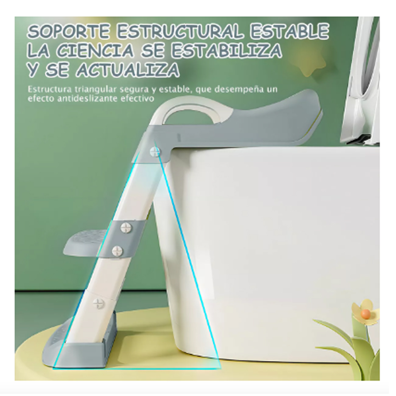 ASIENTO REDUCTOR CON ESCALERA PARA BAÑO ENTRANAMIENTO BEBE - 4