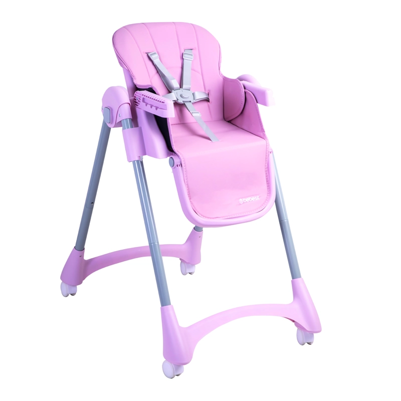 SILLA DE COMER BEBE RECLINABLE PLEGABLE EASY EAT ROSADA - 3