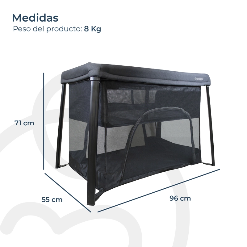 CUNA CORRAL 3 EN 1 ECLIPSE SAFE & SLEEP NEGRO BEBESIT - 7