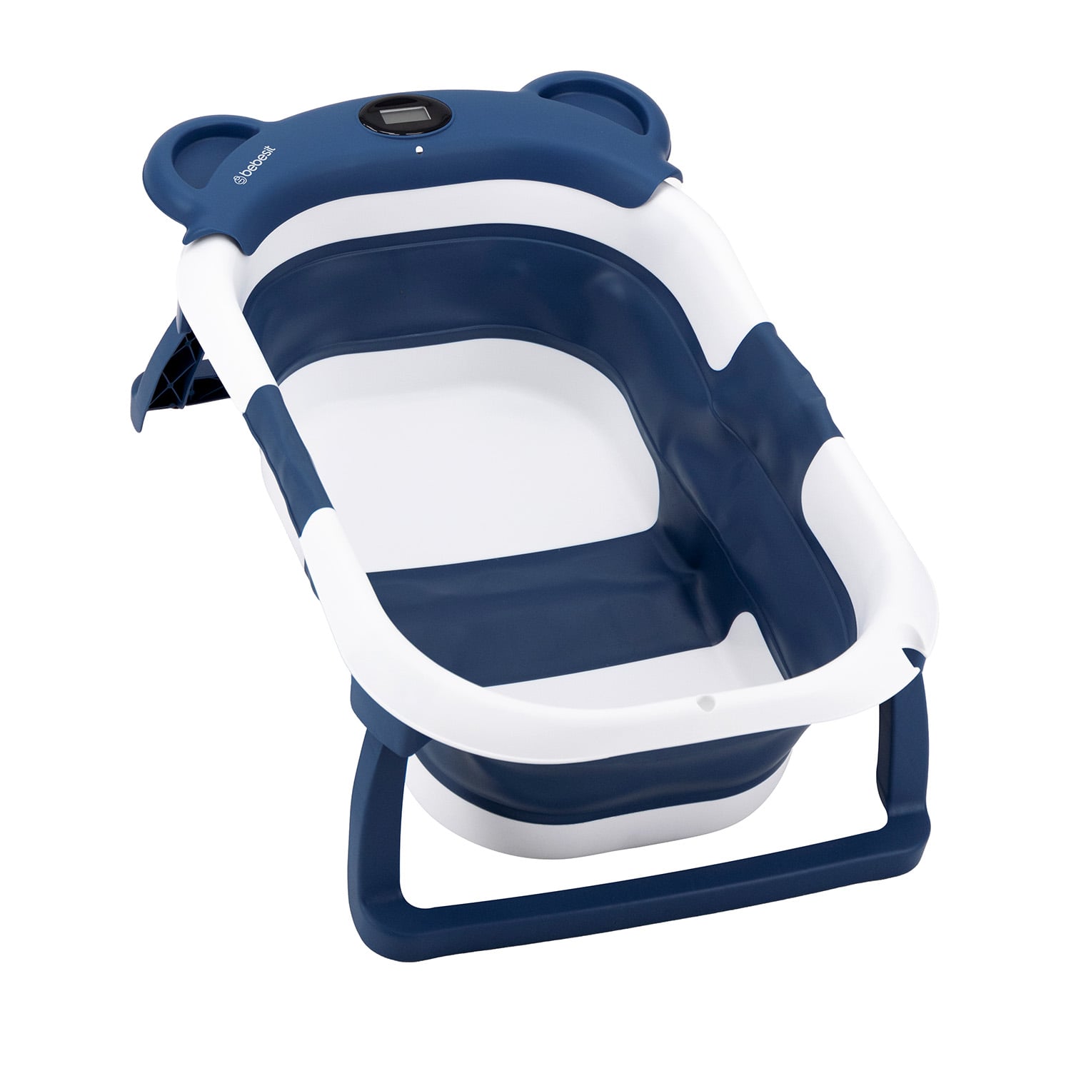 BAÑERA PLEGABLE SMART BEAR VIAJES BEBE AZUL CON TERMÓMETRO - 3