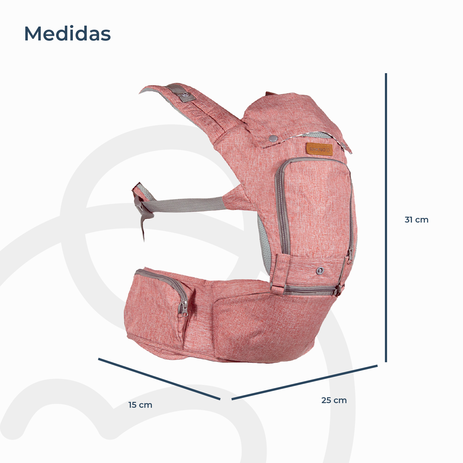 PORTA BEBE ARNÉS CON ASIENTO CUIDADOS CADERA HIP SEAT ROSADO - 7
