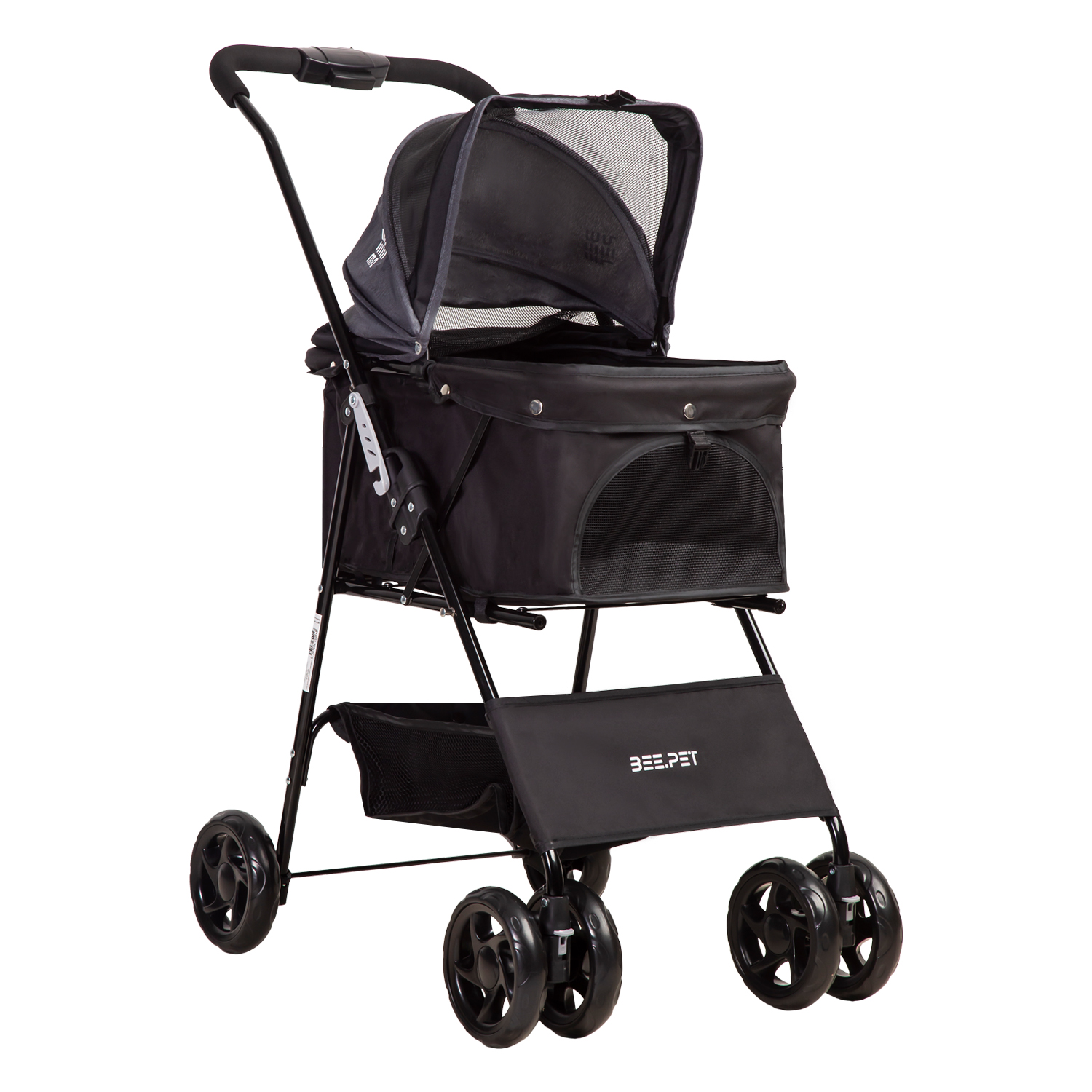COCHE MASCOTAS PLEGABLE EASY PERRO GATO NEGRO BEEPET BEBESIT - 1
