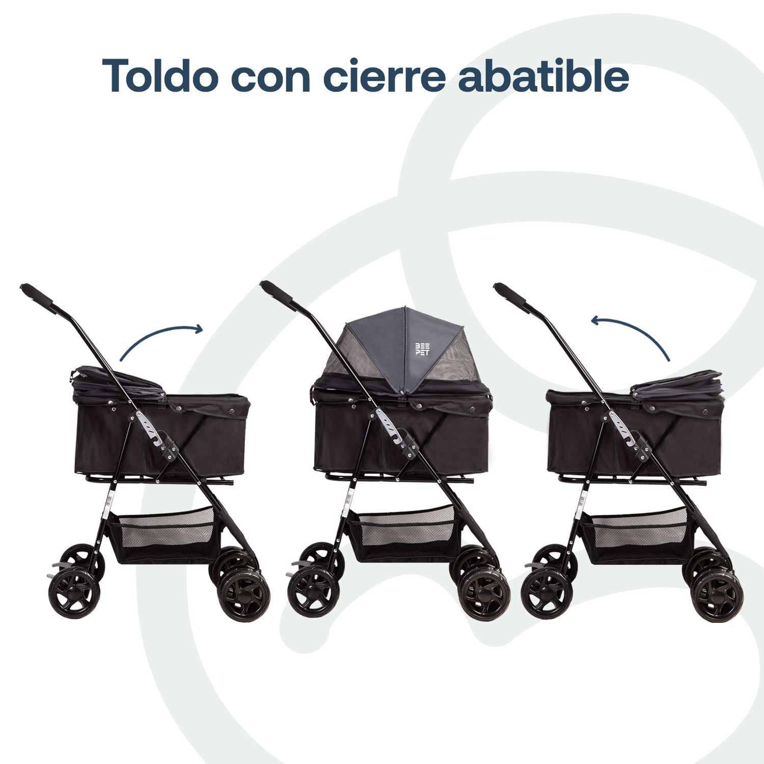 COCHE MASCOTAS PLEGABLE EASY PERRO GATO NEGRO BEEPET BEBESIT - 5