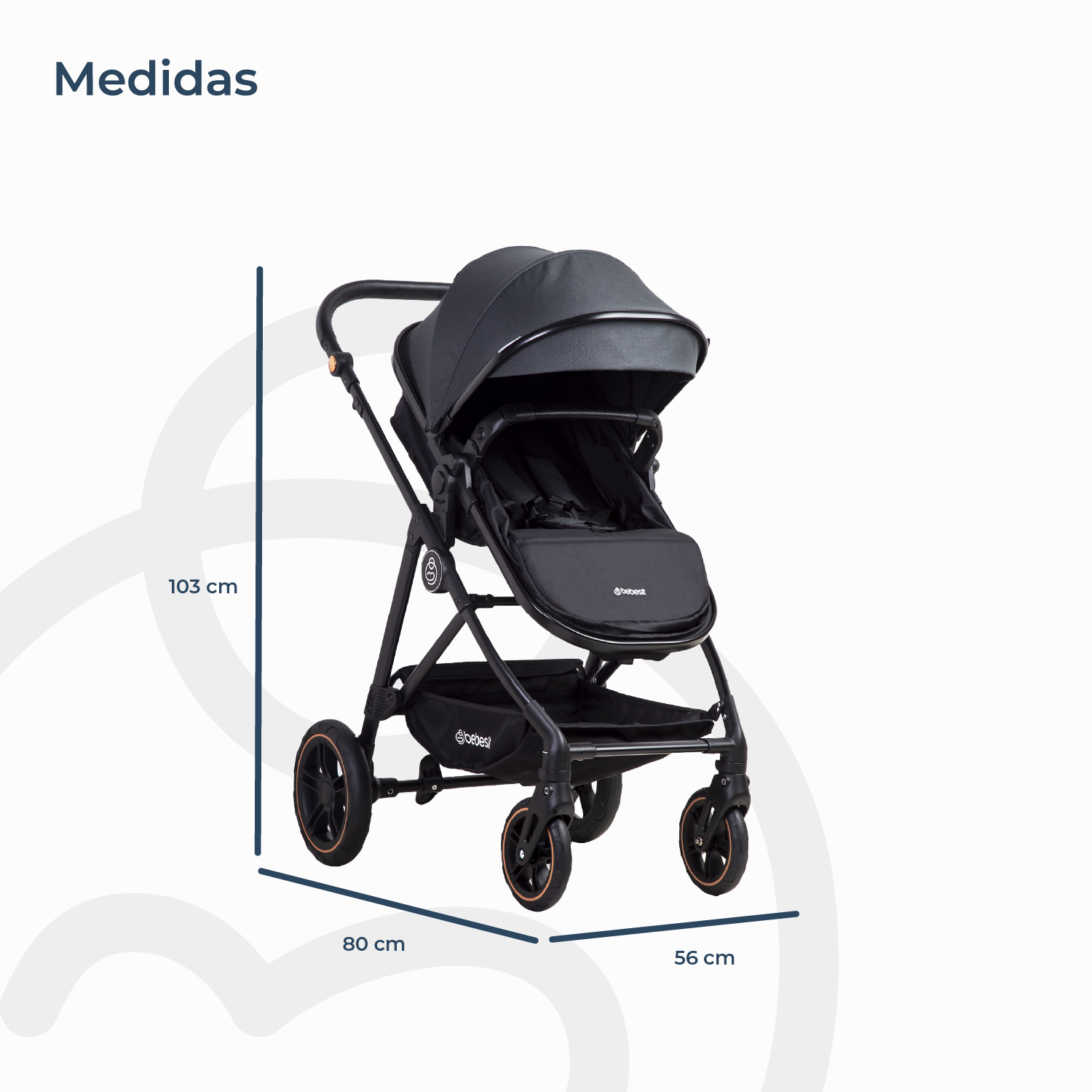 COCHE CUNA PASEO STREET GRIS BEBESIT - 9