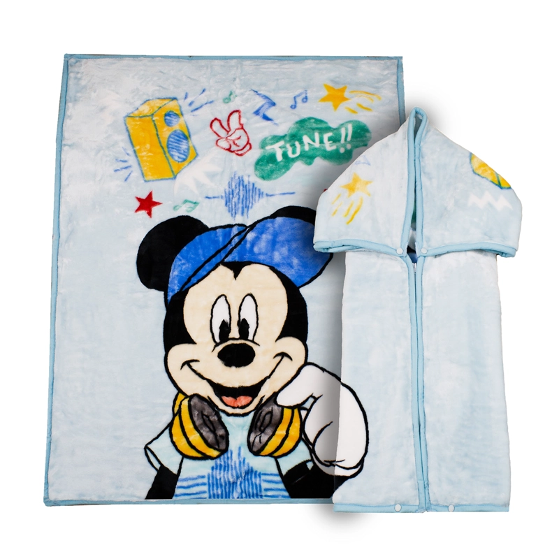 SACO CON BROCHE ULTRA SOFT MICKEY MUSIC 80X110CM CELESTE - 1