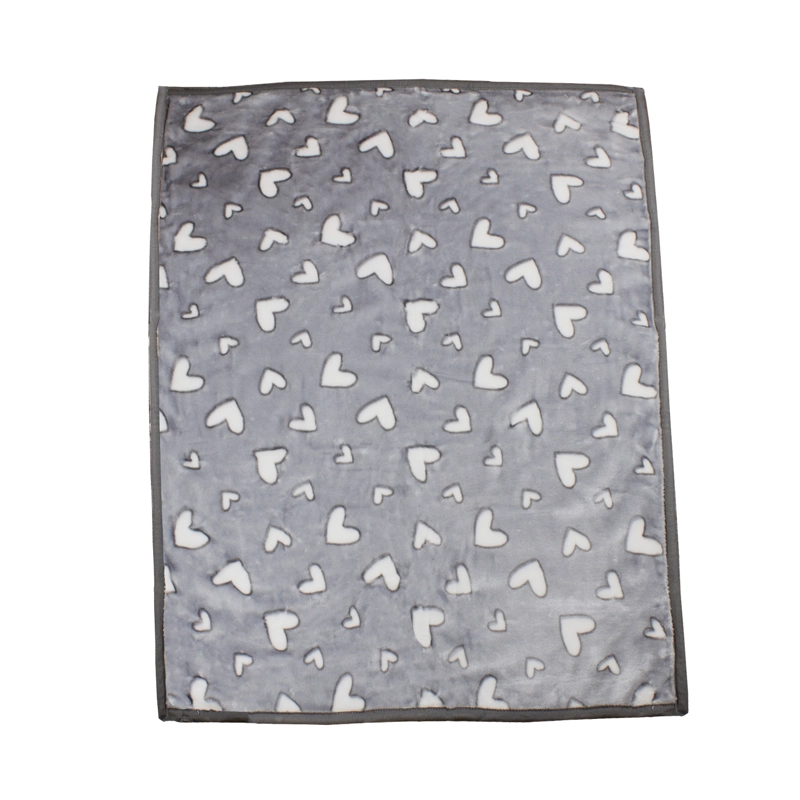 FRAZADA ULTRA SOFT CORAZONES 110X140CM GRIS BEBESIT - 2