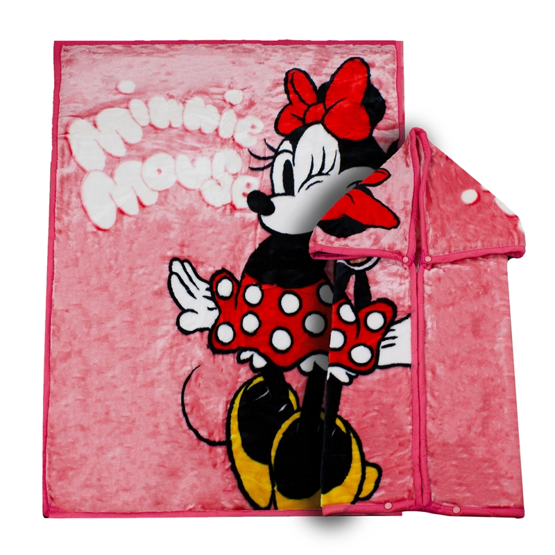 SACO CON BROCHE ULTRA SOFT MINNIE MOUSE 80X110CM ROSADO - 1